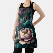 ヴィンテージフローラガーデンピーニーエレガントピンクバイオレット エプロン (インサイチュ)