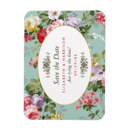 ヴィンテージフローラガーデンボタニカルセーブ日付 マグネット