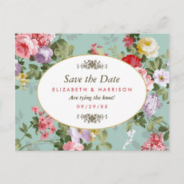 ヴィンテージフローラガーデンボタニカルセーブ日付 案内ポストカード