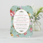 ヴィンテージフローラガーデンボタニカル婚約パーティ 招待状 (スタンド正面)