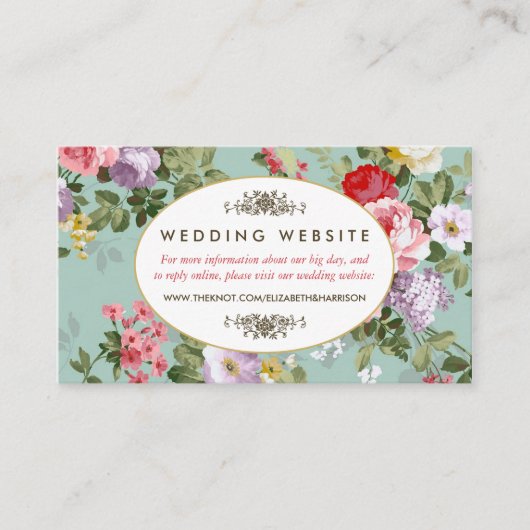 ヴィンテージフローラガーデンボタニッ結婚クサイト エンクロージャーカード (正面)