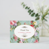 ヴィンテージフローラガーデンボタニッ結婚クサンキュー ポストカード (スタンド正面)