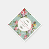 ヴィンテージフローラガーデンボタニッ結婚クス スタンダードカクテルナプキン (角)
