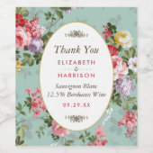 ヴィンテージフローラガーデンボタニッ結婚クス ワインラベル (シングルラベル)