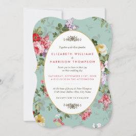 ヴィンテージフローラガーデンボタニッ結婚クス 招待状