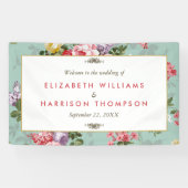 ヴィンテージフローラガーデンボタニッ結婚クス 横断幕 (横)