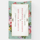 ヴィンテージフローラガーデンボタニッ結婚クス 横断幕 (縦)