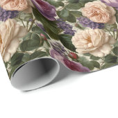 ヴィンテージフローラガーデンロマンチックバラ&牡丹 ラッピングペーパー (ロールコーナー)