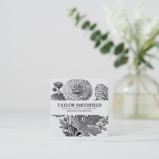 ヴィンテージフローラガーデン名刺 スクエア名刺 (スタンド正面)