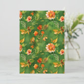 ヴィンテージフローラガーデン水彩シームレスパターン サンキューカード (スタンド正面)