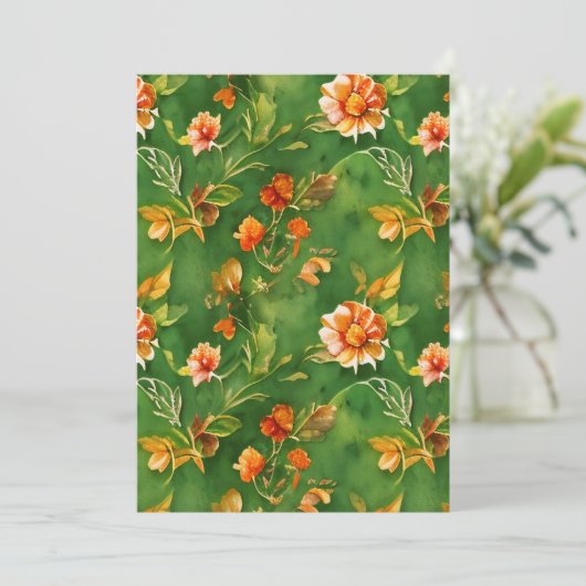 ヴィンテージフローラガーデン水彩シームレスパターン シーズンカード (スタンド正面)