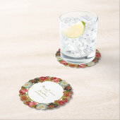 ヴィンテージフローラガーランドオータムバラ秋の結婚式 ペーパーコースター (インサイチュ)