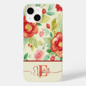 ヴィンテージフローラガーリーモノグラム植物色 Case-Mate iPhoneケース (裏面)