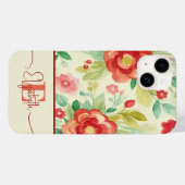 ヴィンテージフローラガーリーモノグラム植物色 Case-Mate iPhoneケース (裏面 (横))