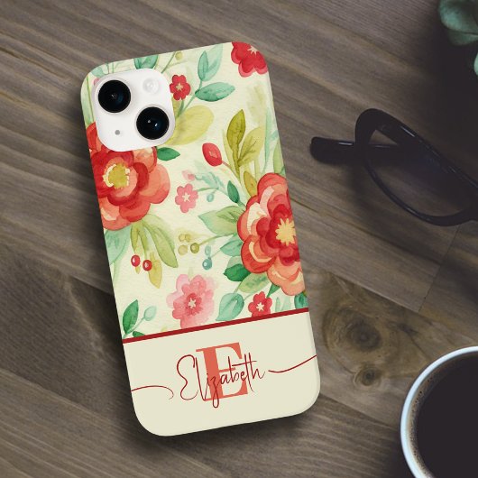 ヴィンテージフローラガーリーモノグラム植物色 Case-Mate iPhoneケース