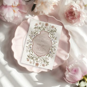 ヴィンテージフローラガールズベビーシャワー 招待状