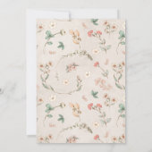 ヴィンテージフローラキツネガールベビーシャワー招待状 招待状 (裏面)