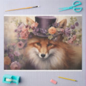 ヴィンテージフローラキツネハットフラワーデコップ 薄葉紙 (クラフト)