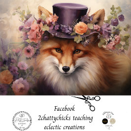 ヴィンテージフローラキツネハットフラワーデコップ 薄葉紙