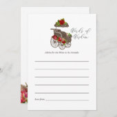 ヴィンテージフローラキャリッジベビーシャワーママアドバイス アドバイスカード (正面/裏面)