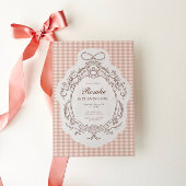 ヴィンテージフローラギンガムガールズ1st誕生日 招待状