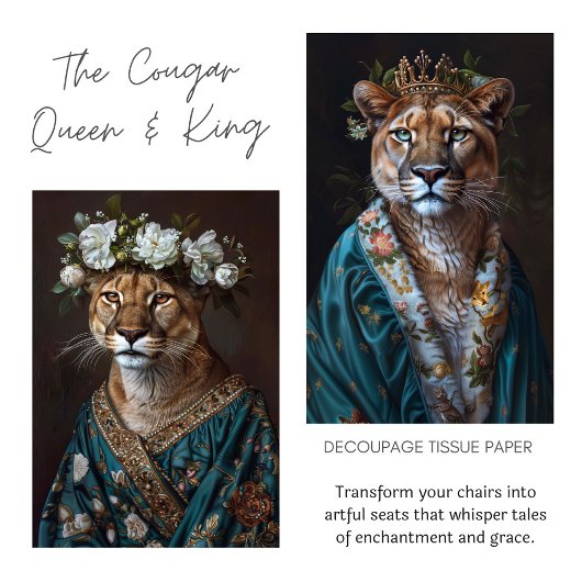 ヴィンテージフローラクラウンキングクーガーデクページ 薄葉紙