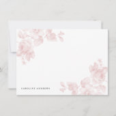 ヴィンテージフローラクラシック赤面ピンク ノートカード (正面)