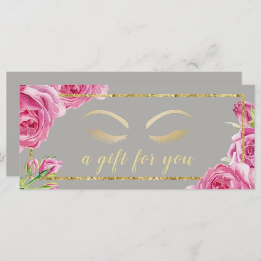 ヴィンテージフローラクラスグレーサロンギフト証明書 (正面/裏面)