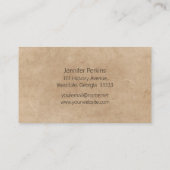 ヴィンテージフローラクラフトミニマリストハンドメイド 名刺 (裏面)