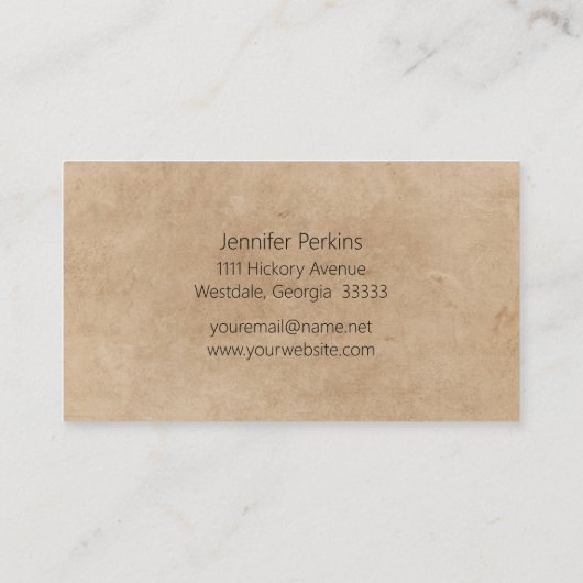 ヴィンテージフローラクラフトミニマリストハンドメイド 名刺 (裏面)