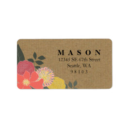 ヴィンテージフローラクラフト差出人住所ラベル ラベル