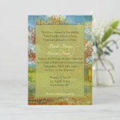 ヴィンテージフローラクリスチャン結婚式招待状。 招待状 (スタンド正面)