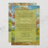 ヴィンテージフローラクリスチャン結婚式招待状。 招待状 (正面/裏面)