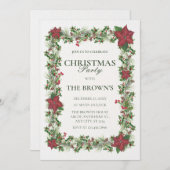 ヴィンテージフローラクリスマスパーティー 招待状 (正面/裏面)