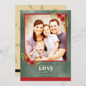 ヴィンテージフローラクリスマスフォトカードシャルボード シーズンカード (正面/裏面)