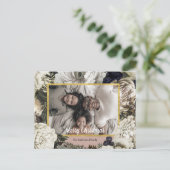 ヴィンテージフローラクリスマスフォトポストカード ポストカード (スタンド正面)