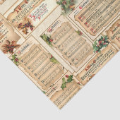 ヴィンテージフローラクリスマス音楽オンオールドパーチメント 薄葉紙 (詳細)