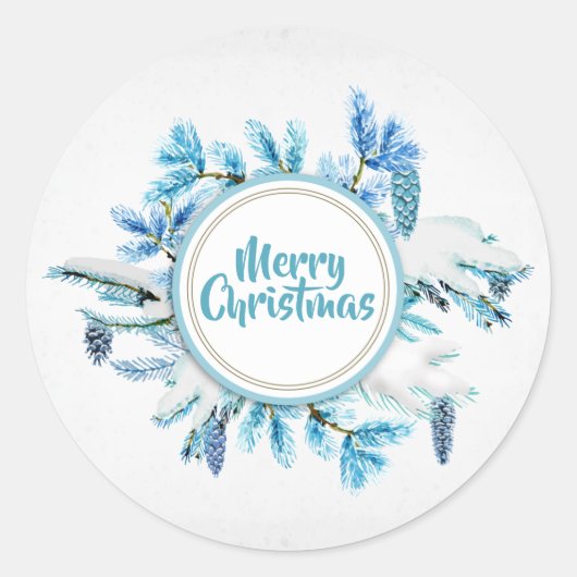 ヴィンテージフローラクリスマス |ステッカー ラウンドシール (正面)