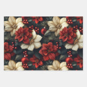 ヴィンテージフローラクリスマス ラッピングペーパーシート (正面)