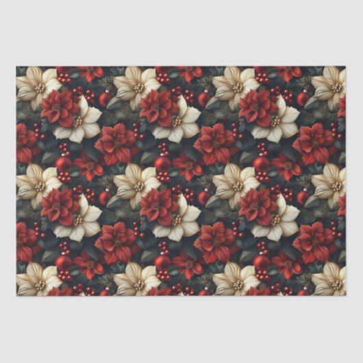 ヴィンテージフローラクリスマス 薄葉紙 (正面)