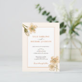 ヴィンテージフローラクリームブロッサム招待状はがき ポストカード (スタンド正面)