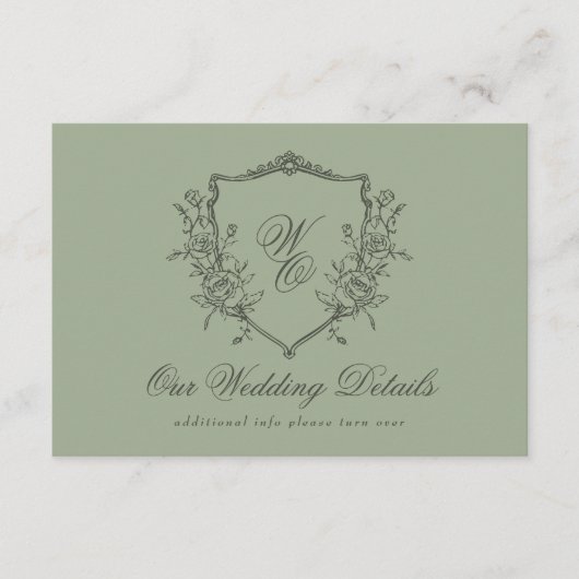 ヴィンテージフローラクレストオリーブセージ詳細 エンクロージャーカード (正面)