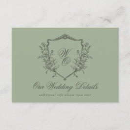 ヴィンテージフローラクレストオリーブセージ詳細 エンクロージャーカード