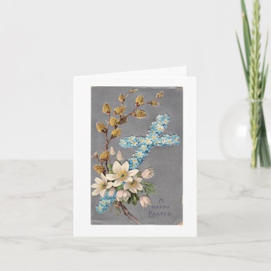 ヴィンテージフローラクロスホリデーカード シーズンカード (正面)