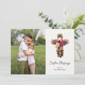 ヴィンテージフローラクロス復活祭恵み写真 シーズンカード