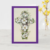 ヴィンテージフローラクロス・イースター カード (黄色い花)