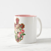 ヴィンテージフローラクロス ツートーンマグカップ (正面右)