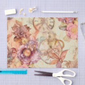 ヴィンテージフローラクロックスチームパンク 薄葉紙 (クラフト)