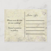 ヴィンテージフローラグランジライブラリカード日付の保存 案内ポストカード (裏面)