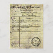 ヴィンテージフローラグランジライブラリカード日付の保存 案内ポストカード (正面)